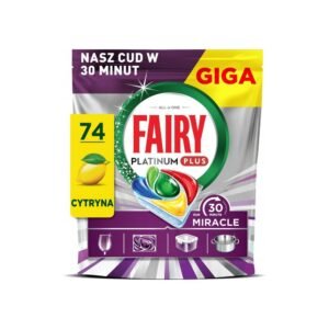 Kapsułki do zmywarki Fairy Platinum Plus Lemon GIGA Pack 74 szt.